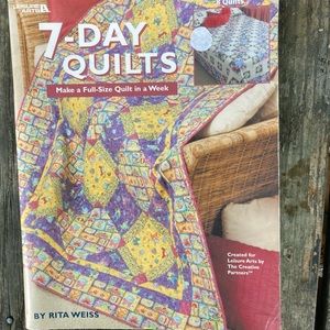 ‘7 DAY QUILTS’ VINTAGE LEISURE ARTS QUILTING PATTERNS LEAFLET BOOKLET SOFT COVER